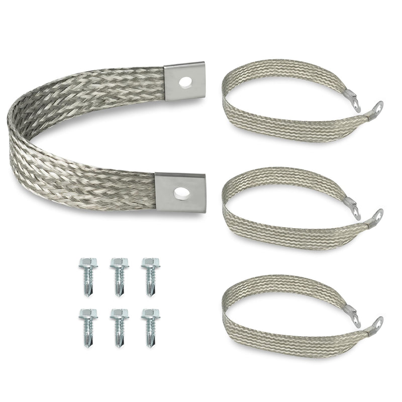 4Pcs Heavy Duty Engine Braided Ground Strap Battery Starter Chasis Body Frame Grounding Wire Straps Kit 315 Amps 40140