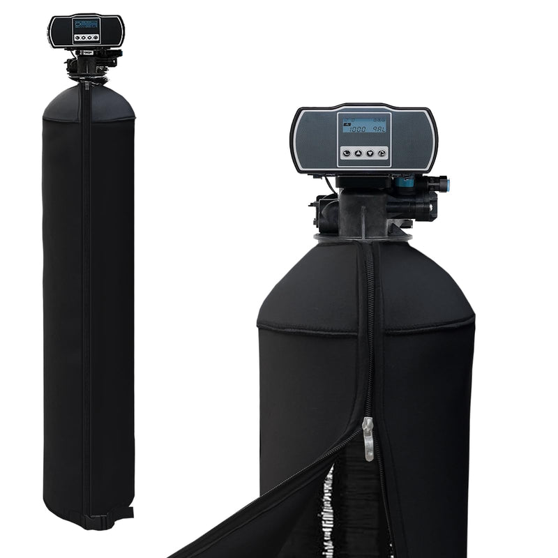 8x44 Inch Water Softener Tank Jacket - Insulated 3.5mm Neoprene Slip Sleeve to Prevent Sweating, Heavy-Duty Outdoor Water Softener Cover,Black Black 8''D x 44''H