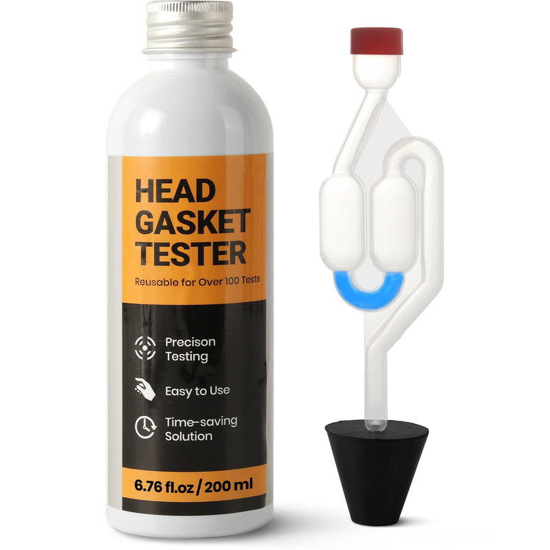 Calvana 6.76 fl. oz Head Gasket Tester Kit, 100+ Tests, Includes Rubber Stopper & Clear Tube, Quickly Detects Leaks for Most Engine Systems, Compatible with Cars, Trucks, SUVs