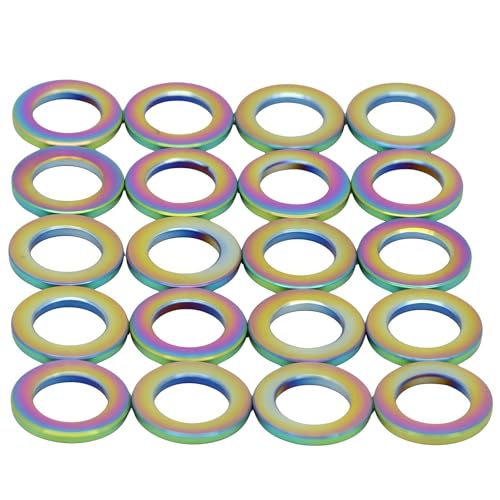 Titanium Flat Washers M5, Colorful, 20-Pack Multicolored