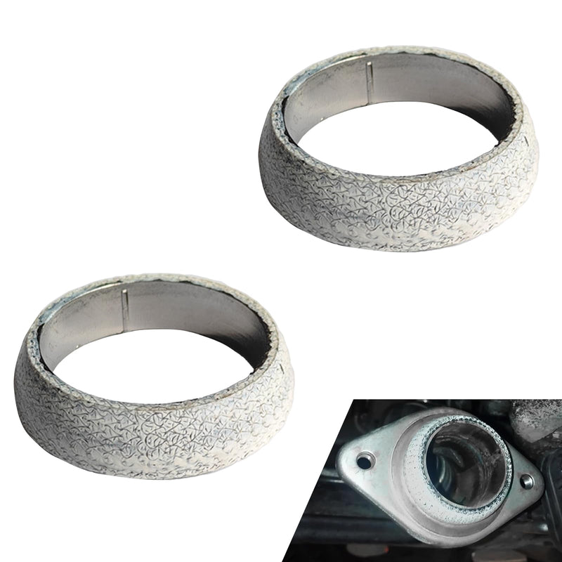2PCS Exhaust Manifold Gasket, 2.56inch Sealed Exhaust Manifold Gasket, Prevent Leaking Between Exhaust Pipe and Exhaust Manifold, Universal Replacement Donut Gasket (65MM) 65MM/2.56Inch