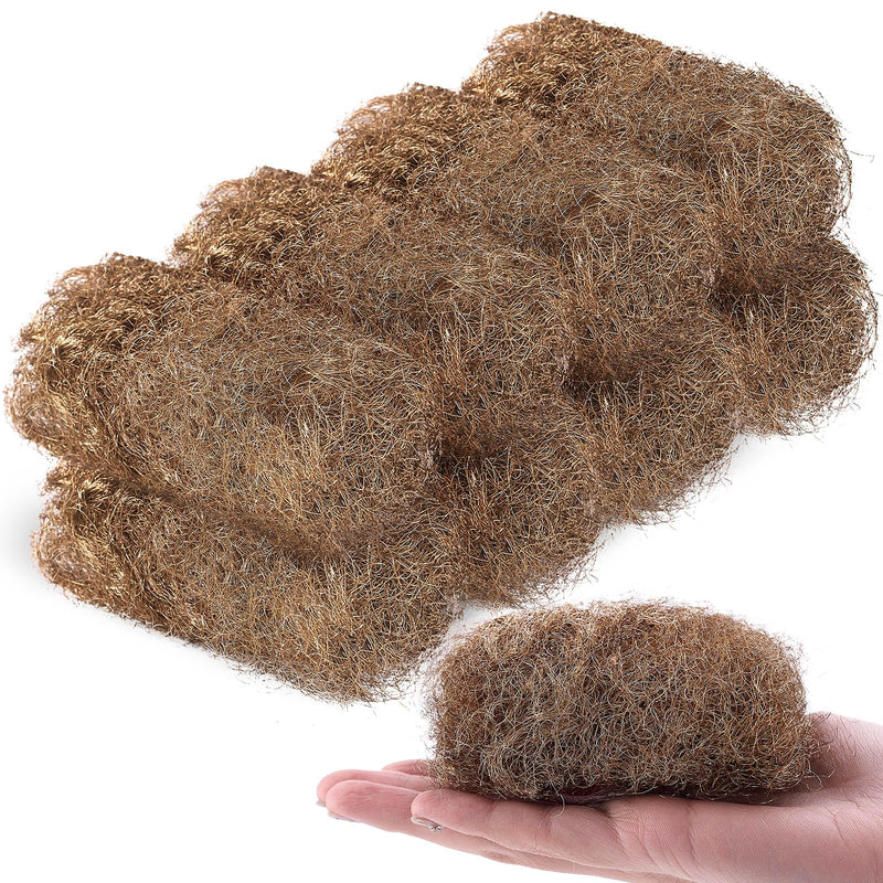 Teenyyou 8 Pcs Fine Grade Brass Wool Pads 0.7 Ounce Bronze Wool 0000 Copper Soft Rustproof Reusable Bronze Pads for Polish, Smooth, Stand Strip Wood and Metals Surfaces