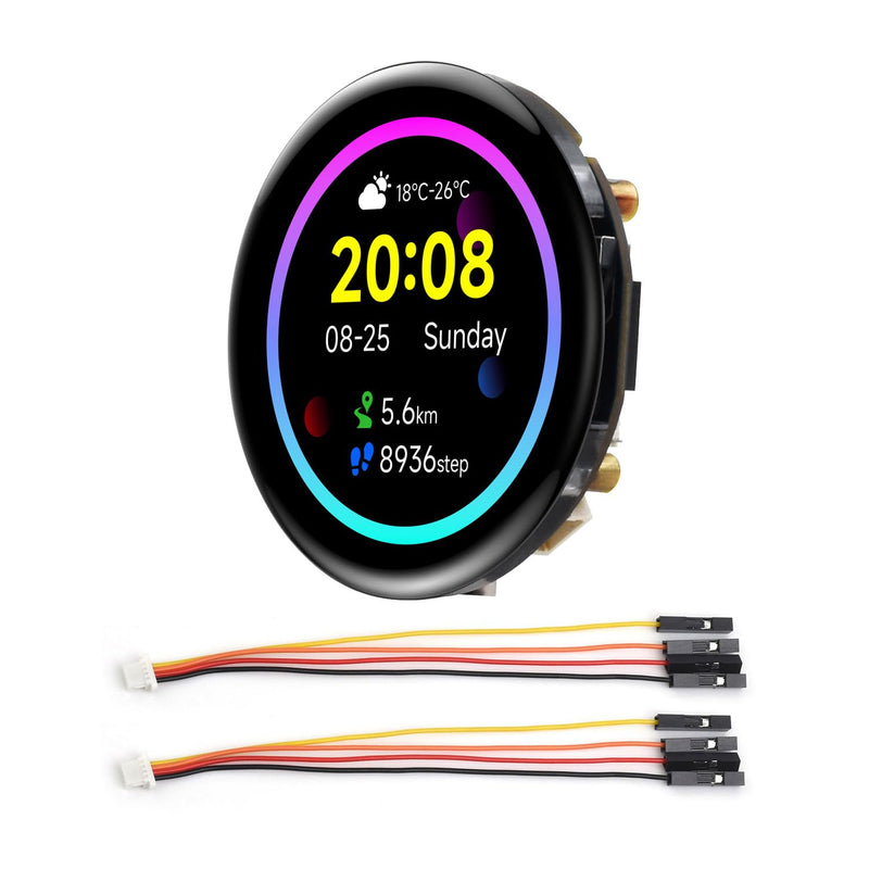 Waveshare RP2350 1.43inch AMOLED Display Development Board, 466×466, SPI Interface Round Display, Onboard Accelerometer and Gyroscope Sensor, RTC Chip