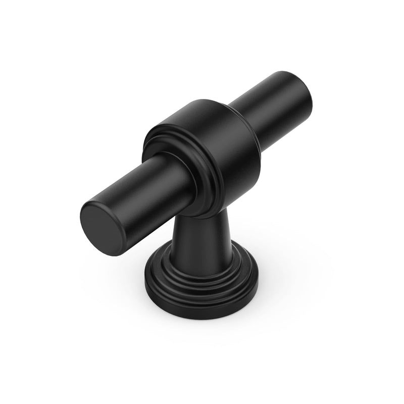 9BUILD 10 Pack Matte Black Kitchen Cabinet Knobs Modern Single Hole Drawer Pulls Knob for Bathroom Dresser and Hardware