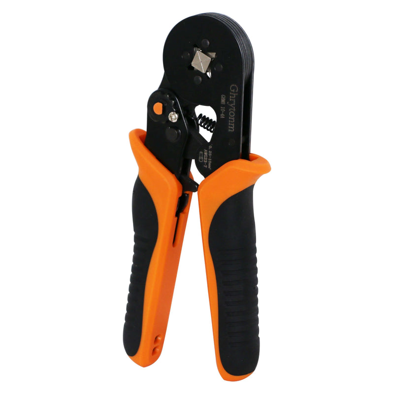 Ferrule Crimping Tool Kit, AWG 10-4 Self-adjustable Ratchet Wire Ferrule Crimper Plie, Black/Orange (Only Crimping Tool) Only Crimping Tool