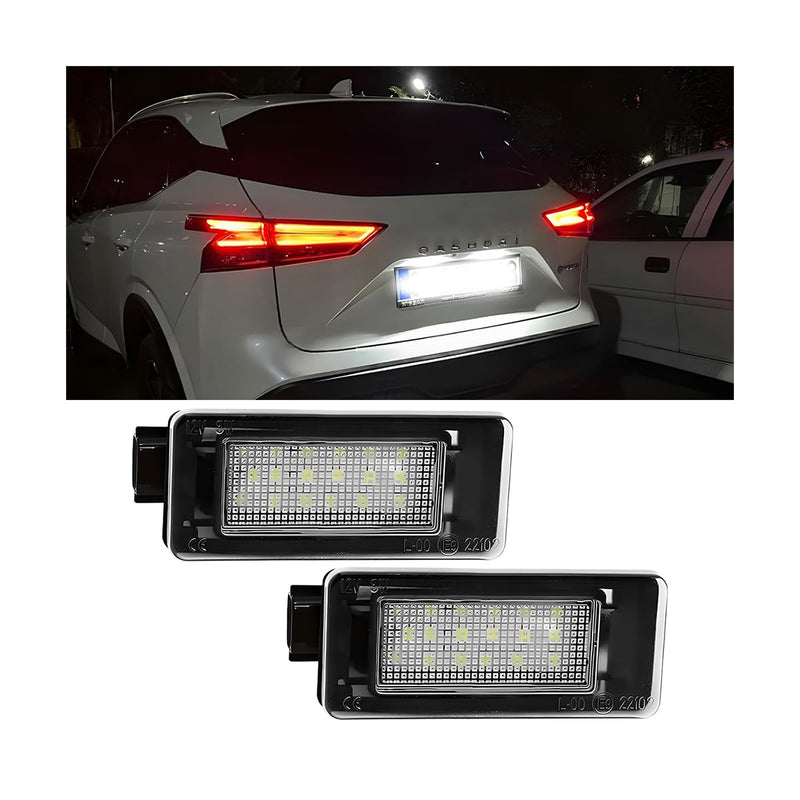 HZEL Car LED License Plate Light, 2PCS Vehicle Rear Tag Lamp Assembly, Automotive Tail Xenon Tag Lighting Kit Replacement Accessories Compatible with Altima Sentra Rogue Versa
