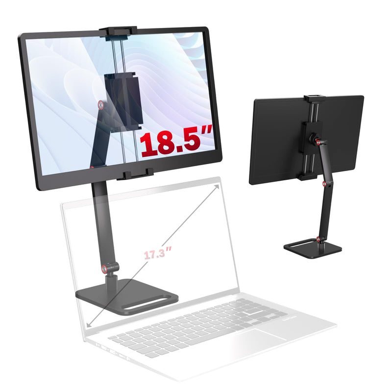 Portable Monitor Stand Holder for 6-18.5 Inch,Universal Desktop Version Expandable Display Base Adjustable Portable Monitor Desktop Clamp,Long Stand,Tablet Stand ,Compatible with Larger Sizes