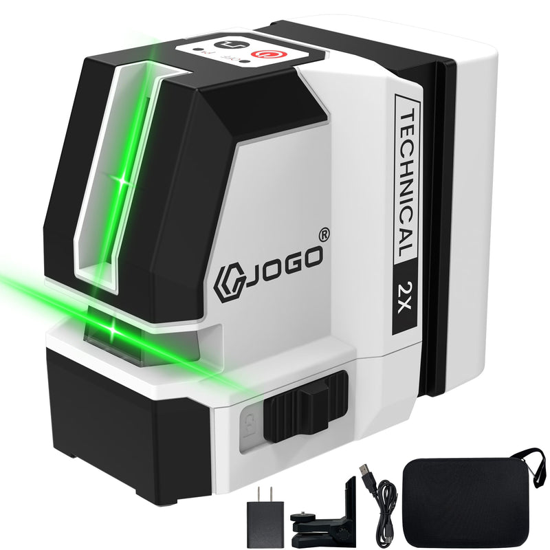 Dual-Module Green Cross Line Laser Level, Self Leveling Tool with 180° Horizontal Line, 6000mAh Type-C Battery, Magnetic Bracket & Carrying Case, for Tile, Cabinet, Wall Layout Selectable Lines(Rechargeable)