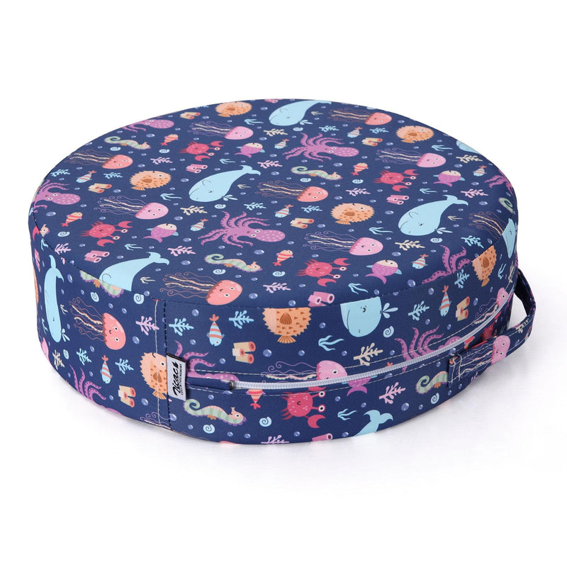 Zicac Portable Seat Cushion Washable with Non-Slip Bottom, Detachable Strong Support Cushion for Toddler Kids Baby Infant (Purple Octopus) Purple Octopus
