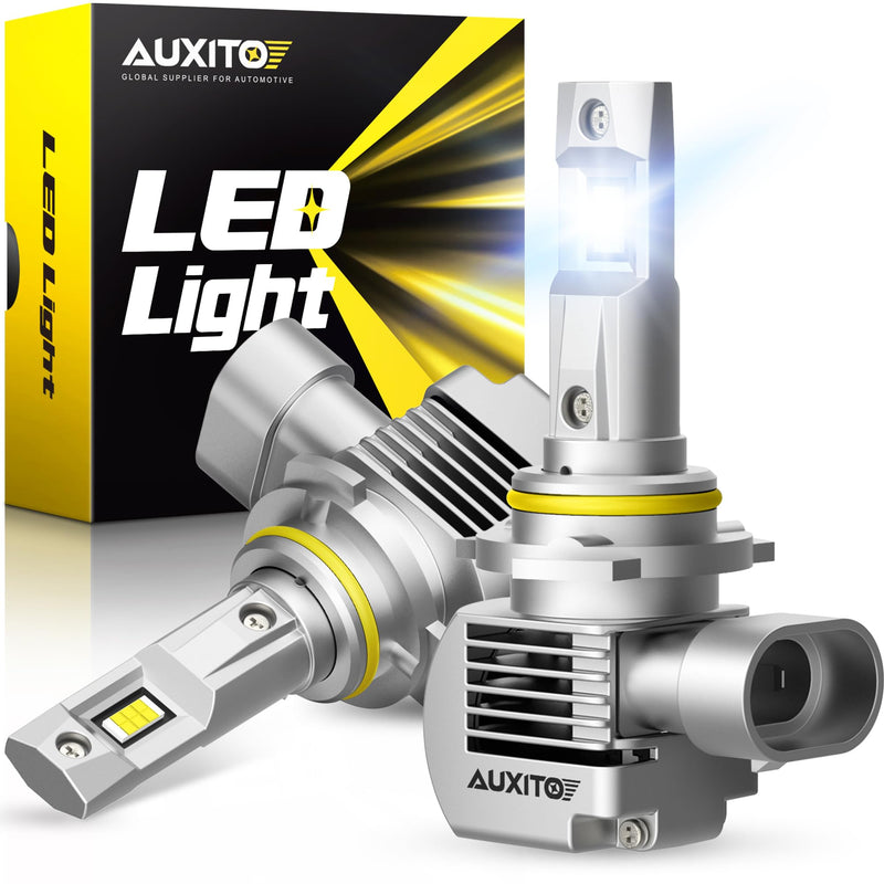 AUXITO 9005 Bulbs, 44000LM 1000% Super Bright 6000K White with Cooling Fan HB 3/HB3u Fog Light, Pack of 2