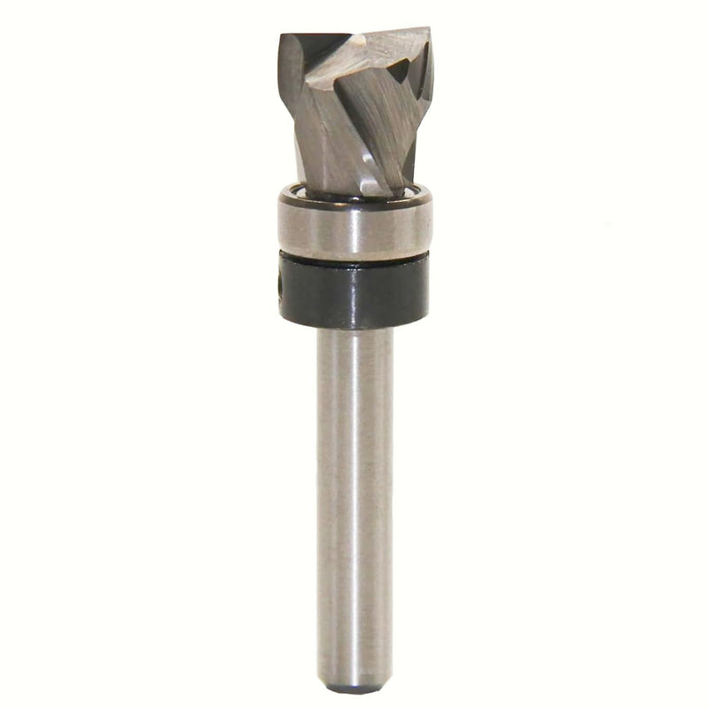 Carbide Compression Flush Trim Router Bit 1/4 Shank 1/2" Dia. 1/2" Cut H | Top Bearing for Flush Trimming, Stay-Sharp Hardened Edges, Polished Surface Reduces Friction, 2+2 Spiral Prevents Tear-Out 1/2" Dia,1/2" Height,1/4 Shank