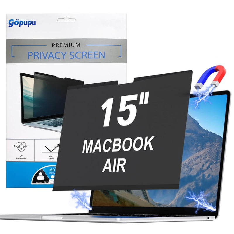 Strong Magnetic Privacy Screen Compatible with MacBook Air 15 Inch 2023-2025,M2, M3, M4, Upgraded Removable Screen Protector Mac Air 15 inch Laptop Screen Filter Shield Anti BlueLight Glare Anti Spy Macbook Air 15Inch