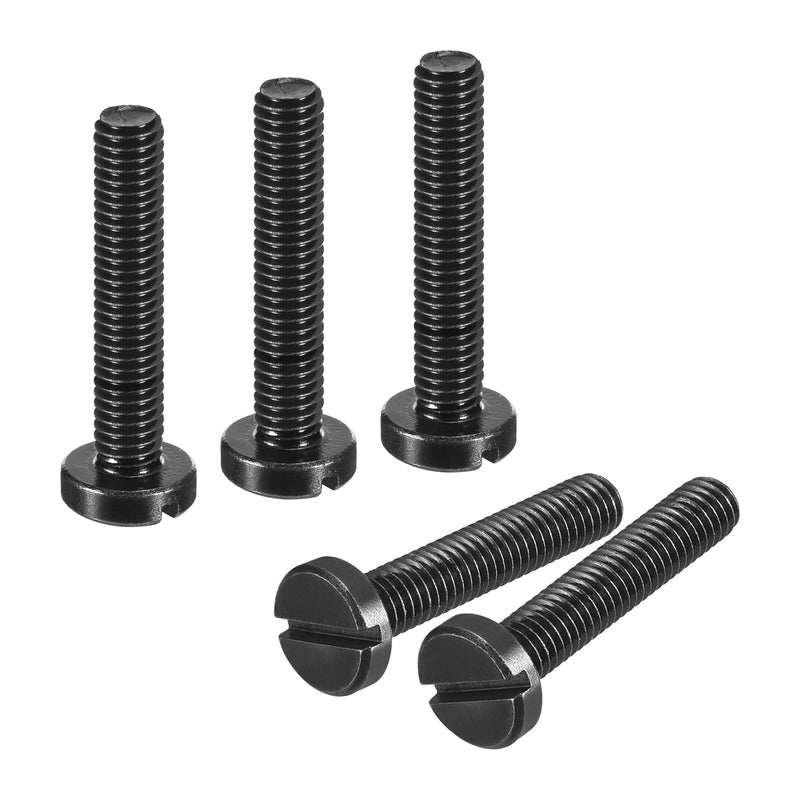 uxcell Black Oxide Slotted Button Head Screws, 50Pcs 12-28 x 1 Carbon Steel Machine Screw for Furniture and Electrical Components Installation 12-28 x 1" 50