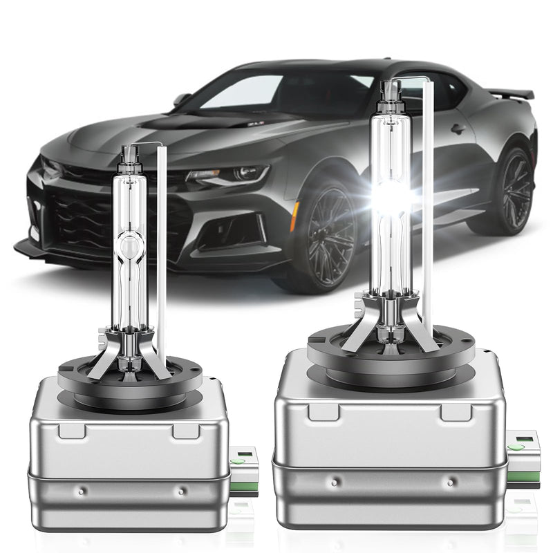 Fit for Chevrolet 2014-2017 Chevy Camaro Impala Corvette SS D3S HID Xenon Headlight Bulbs, 350% Brightness, High Low Beam Light Bulb, 6000K Cool White, Plug and Play, Pack of 2 D3S-6000K