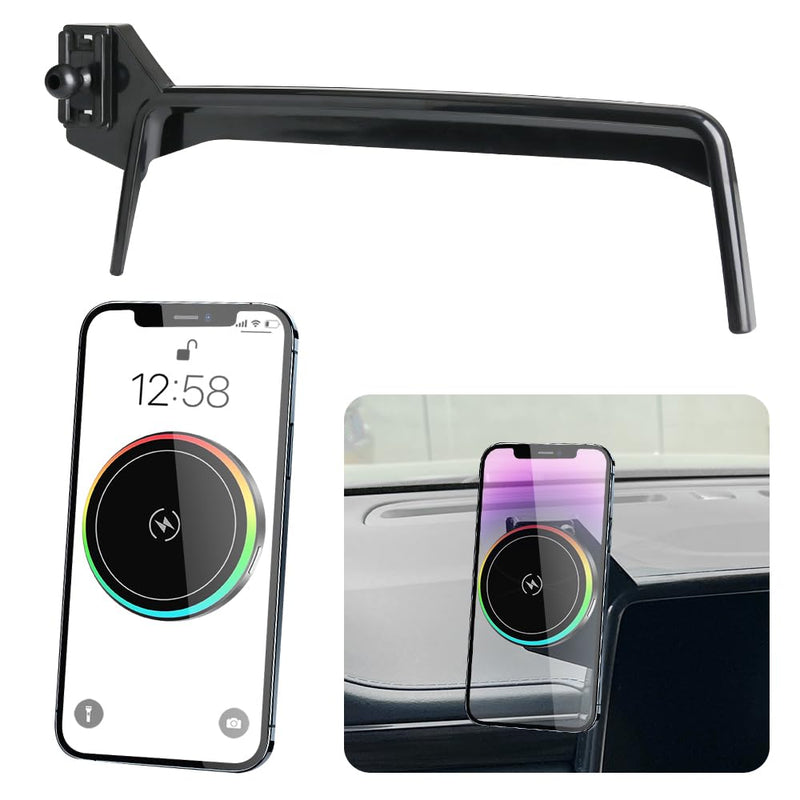 Car Magnetic Phone Mount for Chevrolet Suburban 2021 2022 2023 2024 and Chevy Tahoe 2021-2024 Auto Interior Accessories Best Cell Phones Holder Fast 15W Wireless Charger Charging Stand Magnetic Style for 2021-2024 Chevy Tahoe/Suburban