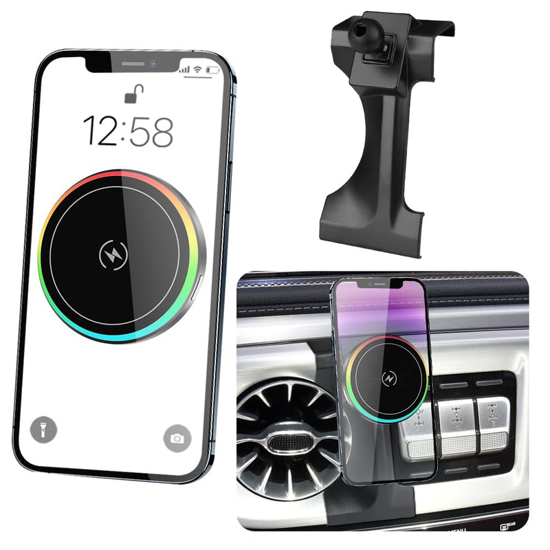 Magsafe Car Magnetic Phone Mount for Mercedes Benz G-Class 2019 2020 2021 2022 2023 2024 G Wagon G550 G500 AMG G63 G55 W463 Auto Accessories Cell Phones Holder Fast 15W Wireless Charger for 2019-2024 Benz G-Class