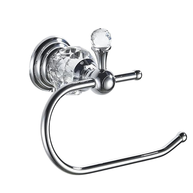 Silver Crystal Toilet Paper Holder, Chrome Bathroom Toilet Paper Roll Hanger Wall Mounted, Modern Toilet Tissue Holder Bathroom Accessory Silver