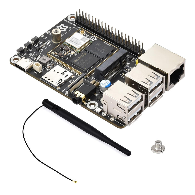 Waveshare Luckfox Pico Pi Linux Micro Dev Board, Core1106, 8GB eMMC, Intelligent Encoding Support, Built-in ISP3.2, Up to 5MP Image Processing, with Wireless, RV1106G3