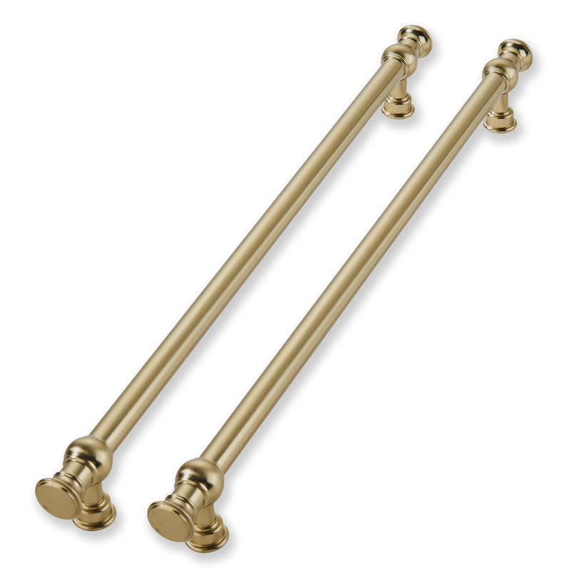 2 Pack 12 Inch Hole Center Brushed Brass Cabinet Pulls-Heavy Duty Solid Cabinet Handles Suitable for Cabinets, Dressers, Kitchens and Bathroom cabinets 2-Pack