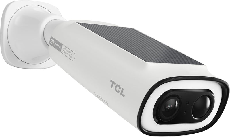 TCL 2K Solar Security Camera Wireless Outdoor, Built-in LED Light with Removable Battery Camera, Local Storage, No Subscription Cameras Compatible with Alexa, Ideal for Home Security