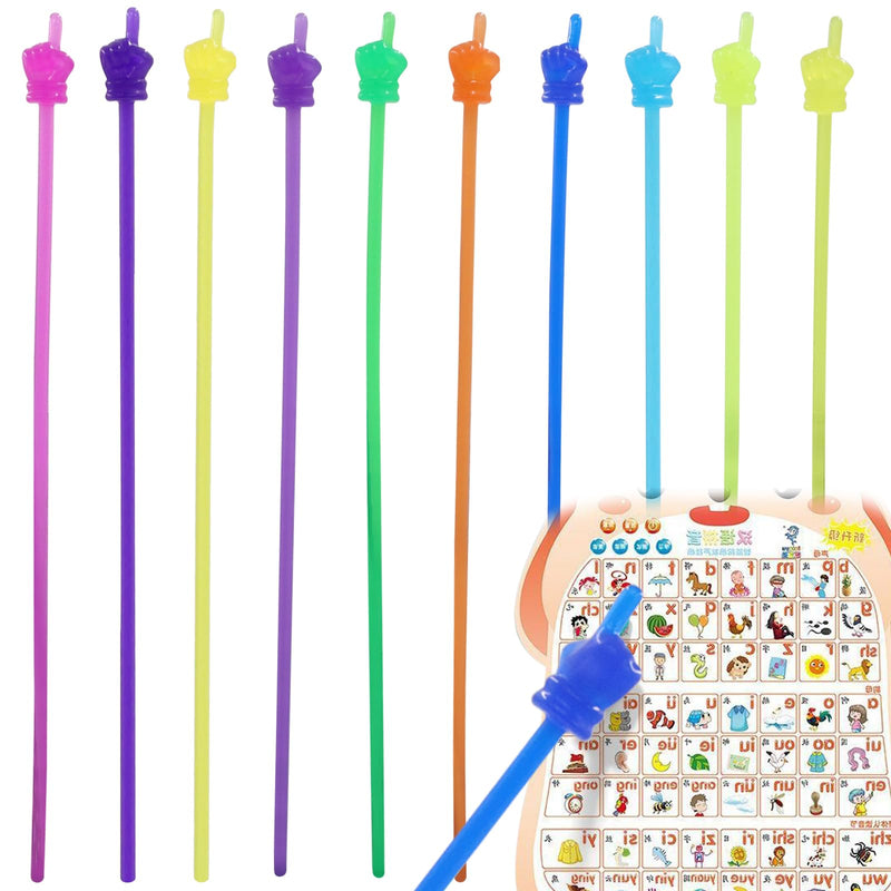 10 Pack Finger Pointers for Classroom - Fun Classroom Reading Tools - Engaging Finger Pointer Sticks for Teachers and Students - Transparent Transparent - 10 Pack