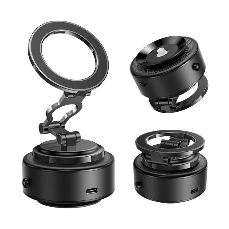 TELESIN Electric Magsafe Car Mount Vacuum Magnetic Car Phone Holder 105N 360° Reinforced Adjustable Swivel Lock, Suction Cup Phone Mount for Your Car/Gym/Mirror/iPhone & Android