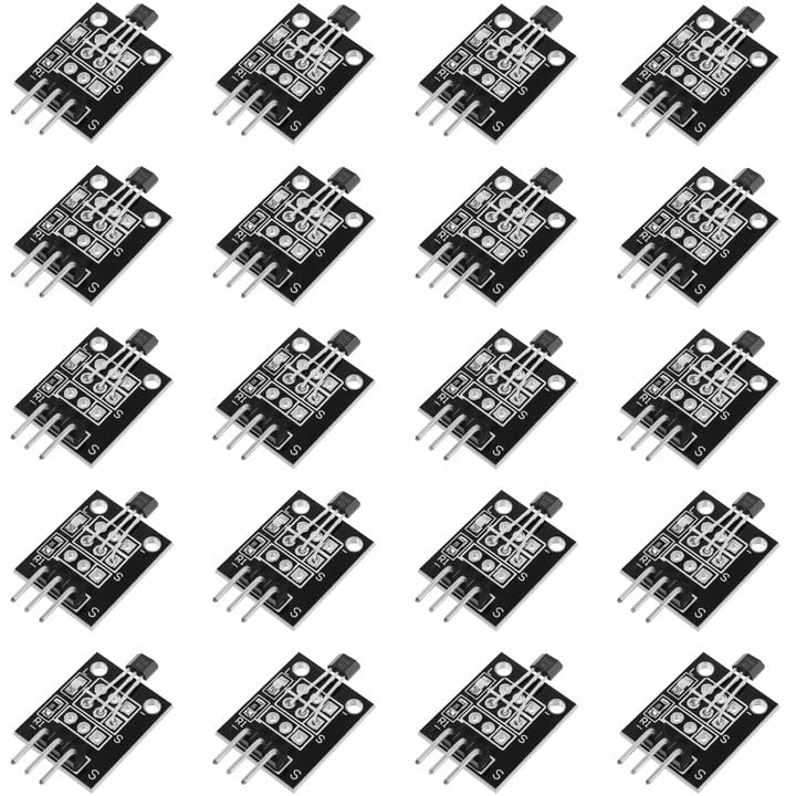 20pcs Hall Effect Magnetic Sensor Module KY-003 Hall Effect Sensor A3144E DC 3.3V-5V Pressure Sensor for Ar duino 20pcs 20pcs hall effect sensor hall effect hall sensor contact sensor