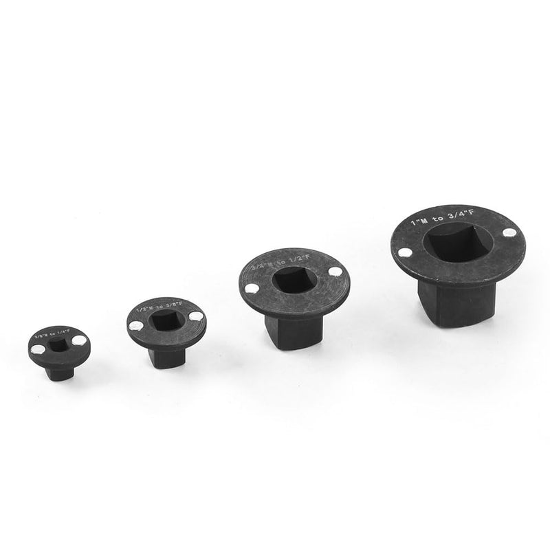 Low Profile Impact Socket Adapter Set, 4PC Drive Size Adapters for Tight Spaces, 3/4" to 1", 1/2" to 3/4", 1/2" to 3/8", 1/4" to 3/8"
