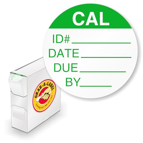 SmartSign (250/Pack) Calibration Labels in Dispenser Box, 0.75" x 0.75", Write-On 4 mil Thick White Polyvinyl Chloride (PVC), Laminated Stickers with Permanent Acrylic Adhesive, Tear-Resistant