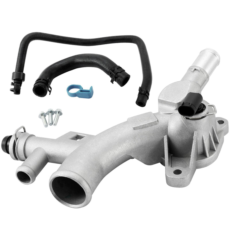 25193922 Aluminum Engine Coolant Thermostat Housing Water Outlet (1.4L L4) for Chevrolet Cruze 2011-2016, Cruze Limited 2016, Sonic 2012-2020, Trax 2013-2020, for Buick Encore 2013-2019