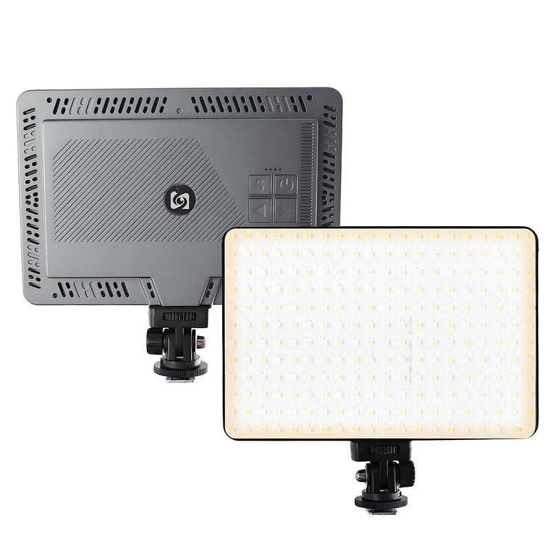LED Video Light Panel, Dimmable DSLR Camera Light for Pictures Photo Video Recording with 4000mAh Rechargeable Battery, Cold Shoe, 240pcs Lamp Beads, CRI>95 2700K-6500K for Photography Live Streaming