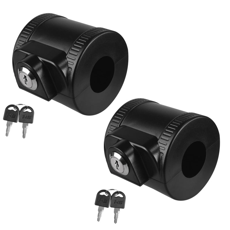 Child Proof Door Knob Cover Lock for Dementia Elderly Safety - Universal ABS Plastic Lock-Out Device for Bedroom, Bathroom, Gas Valve & Outdoor Faucets (Fits Most Circular Knobs)-2 Pack Black 2 Pieces