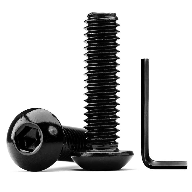 5/16-18 x 4 Button Head Socket Cap Screws, Stainless Steel 18-8(304), Black Oxide, Allen Hex Drive, Full Thread, 20 PCS (with Hex Spanner) 5/16x4"