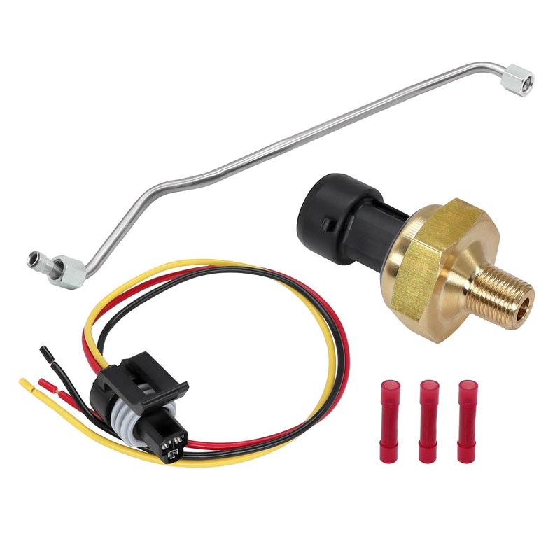 Stainless Steel Exhaust Back Pressure Sensor Tube & EBP Sensor with Wire Harness Fit for Ford F250 F350 7.3L Powerstroke Diesel 1999-2003 Replace # 1850353C1 1C3Z-9D477-AA 1837875C1