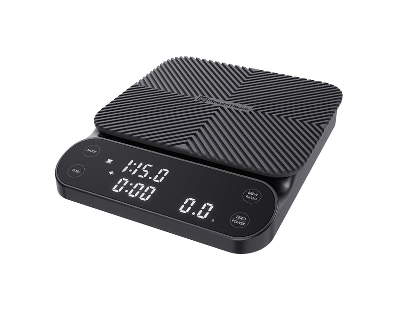 Maestri House S3 Coffee Scale with Timer, 3kg/0.1g Rechargeable Digital Scale, 3 Brew Modes, Adjustable Ratios & Flow Rate Display, Barista-Grade for Pour-Over, Espresso, French Press – Black
