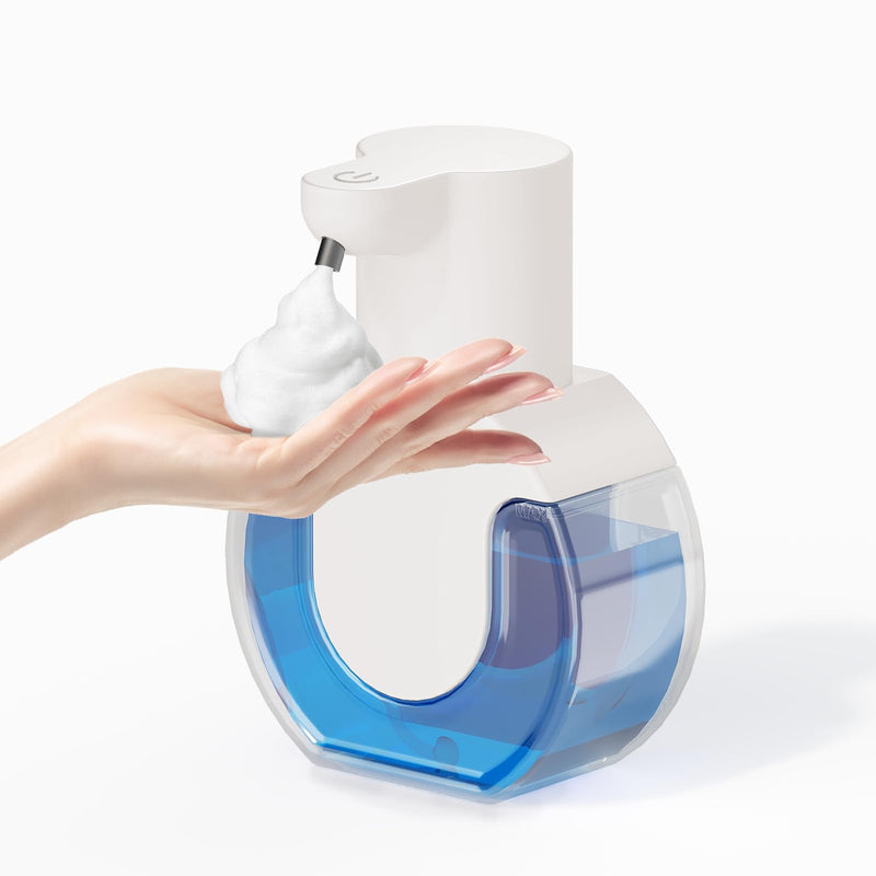 Automatic Soap Dispenser Touchless,Rechargeable Foaming Soap Dispenser,15oz/420ml Smart Hand Soap Dispensers,4-Level Adjustable,Wall Mount for Bathroom Kitchen Dish Soap,Hands-Free White Foam