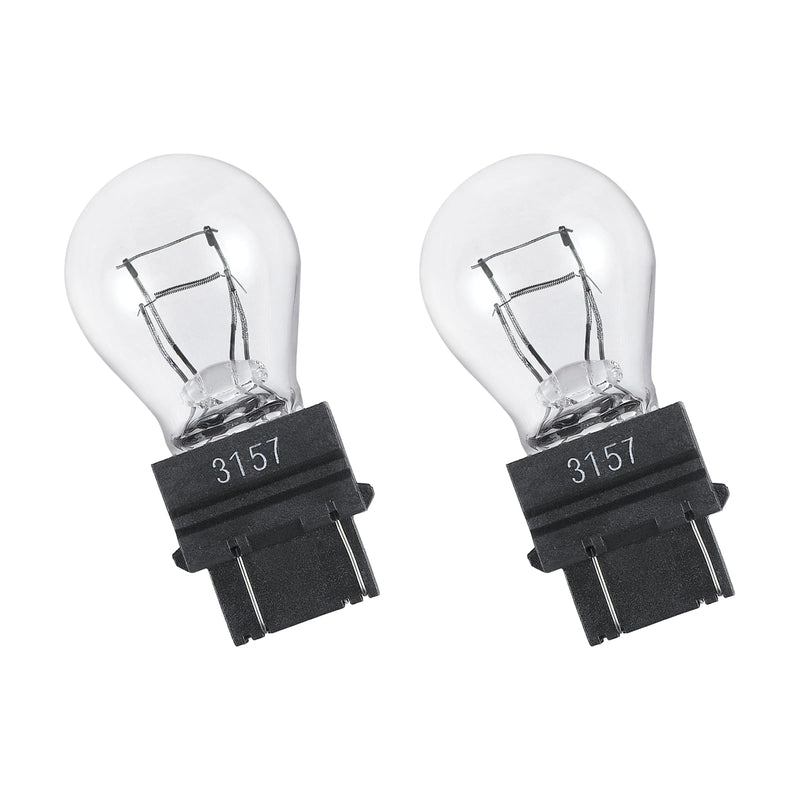 3157 Car Halogen Light Bulb, 12V P27-7W 3000K Automotive Brake/Reverse/Tail/Turn Signal/Side Marker Light Replacement Bulbs, Universal Long-Life Miniature Bulb for Cars Trucks SUV (White-2PCS) White-2PCS