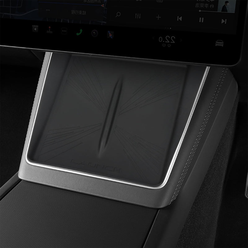frani Center Console Silicone Mat Designed for Tesla Model Y Juniper Refresh,Non-Slip Design Tesla Model Y Accessories 2025 2026 Black Model Y Juniper 2025-2026