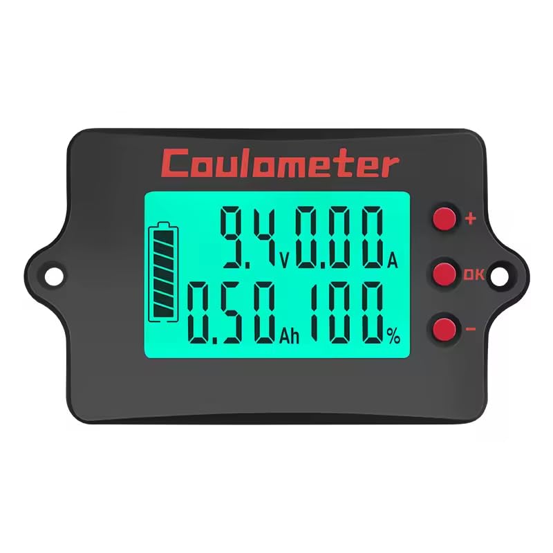 Battery Capacity Tester | Coulomb Counter | DC 8-120V 0-100A | Voltmeter/Ammeter | for Touring Car/Electric Car (100A+3M USB) 100A+3M USB