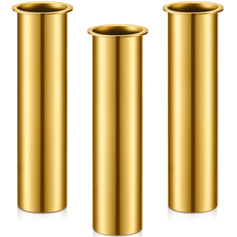 Yaocom 3 Pcs Brass Drain Tube Boat Drain Tube Plug Brass Boat Drain Plug Livewell Overflow Drain Tube for Boat Water Marine Transom Splashwell Livewell Transom Splashwell Installation 6 x 1 Inch