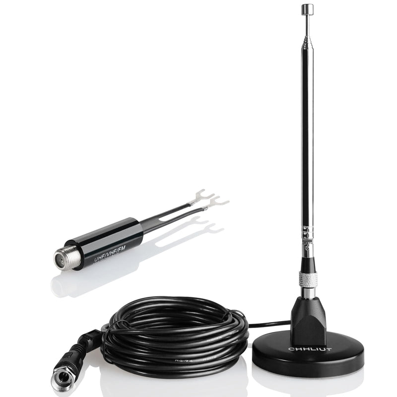 FM Antenna for Stereo Receiver – Magnetic Base, 16ft Coaxial Cable, Retractable, Perfect FM Reception for Home Theater System