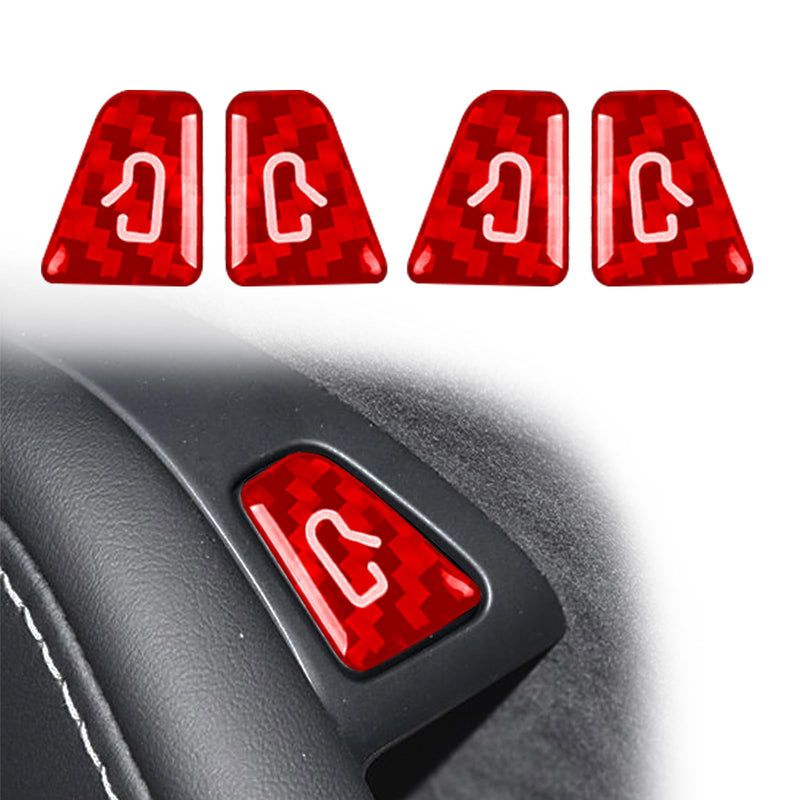 Door Switch Button Panel Cover for Tesla Model 3/Y, Carbon Fiber Interior Accessories (Red Carbon Fiber, 2017-2023 M3/2021-2024 My) Red Carbon Fiber