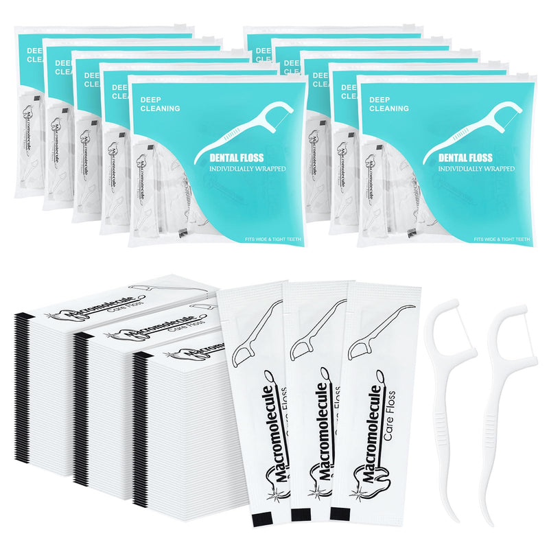 Individually Wrapped Dental Floss Picks Bulk Disposable Flossing Sticks Teeth Cleaning and Oral Care Travel Size Dental Tooth Floss Pack for Hotels, Weddings, Guests & Business Single Use (1000 Pack) 1000