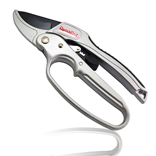 Ratcheting Pruning Shears Gardening Heavy Duty 8'', Professional Ratchet Pruning Scissors Cutter Anvil Clippers - Tree Trimmers Up To 20mm Cutting Capacity, Soft Non-Slip Grip Reduce Hand Fatigue