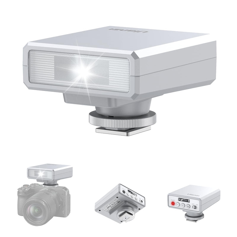 Ulanzi F12 Mini Camera Flash Speedlite, GN12 CCT 5600K for Canon Sony Fuji | Single Contact Universal Hot Shoe Mount Flash, USB Charging, For DSLR Camera, Outdoor Portrait Fill Lighting Product Shooting White