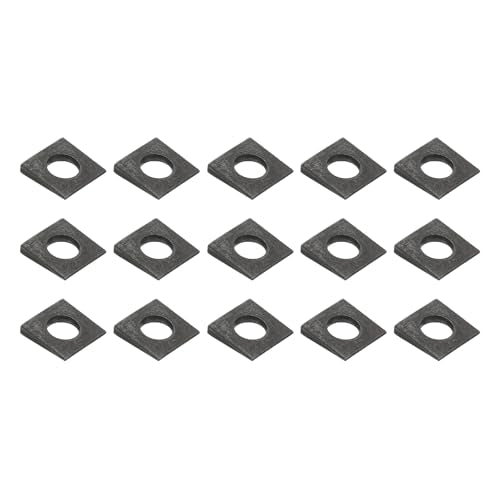 PATIKIL 15pcs Beveled Square Washers, M16x35mm Square Beveled Washers Bearing Strut Plate Flat Pad Spacer Carbon Steel for 16mm Bolts Wedge Shim Leveling Fastener Nut Bolt Gasket, Black