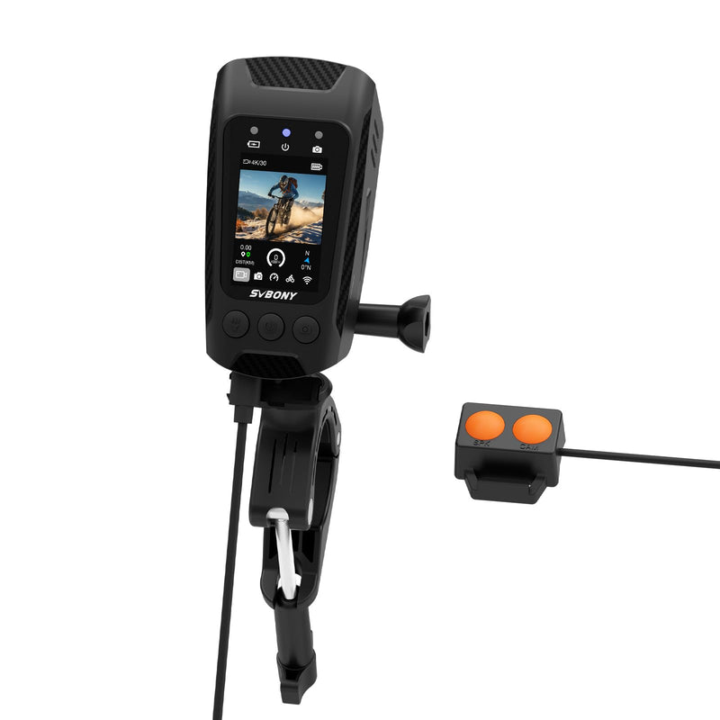 SVBONY SVGo C1 Cycling Camera 4K 30FPS, 20MP WiFi Sports Camera, Built-in GPS, EIS Stabilization, 2500 mAh Battery, LED Light, Horn, Bicycle Cameras Recorder for Cycling, Sports, Vlog