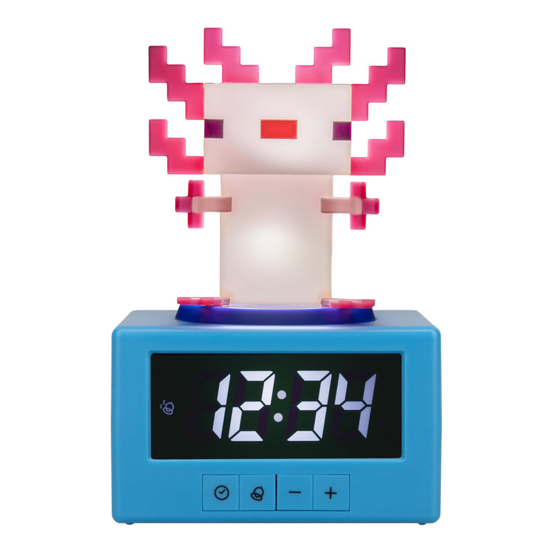 Paladone Minecraft Axolotl Digital Alarm Clock with Night Light – Officially Licensed Gaming Decor, for Kids & Teens’ Bedrooms, Game Rooms, Minecraft Fans