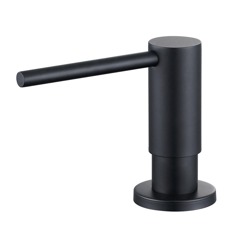 Soap Dispenser for Kitchen Sink Matte Black, Counterop Sink Soap Dispenser Stainless Steel 17 OZ Bottle Built in Design Refill from The Top, Black