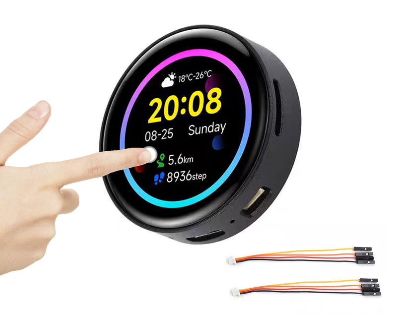 RP2350 1.43inch AMOLED Touch Display Development Board, 466x466, SPI Interface Round Display, Onboard Accelerometer and Gyroscope Sensor, USB, UART, I2C and GPIO, etc. with CNC Metal Case